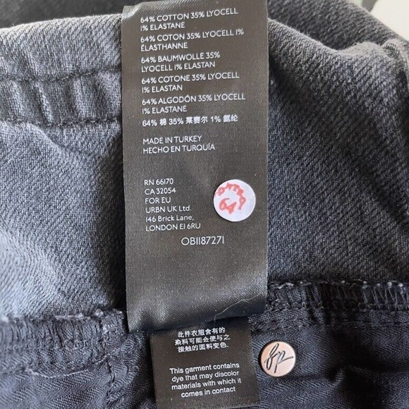 Free People x We The Free Slim Boyfriend Distressed Faded Black Jeans Size 32 - Picture 10 of 12